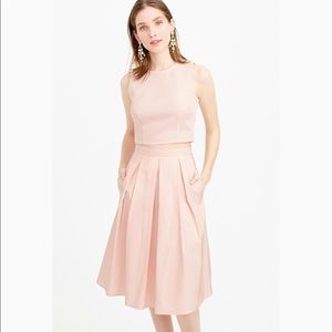 J.Crew Pleated Skirt + Matching Crop Top (Black)